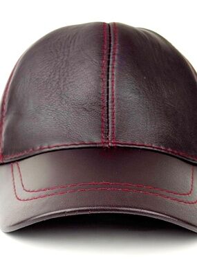 Bordo  Leather Baseball Cap - Real Lambskin Leather Hat for men and woman